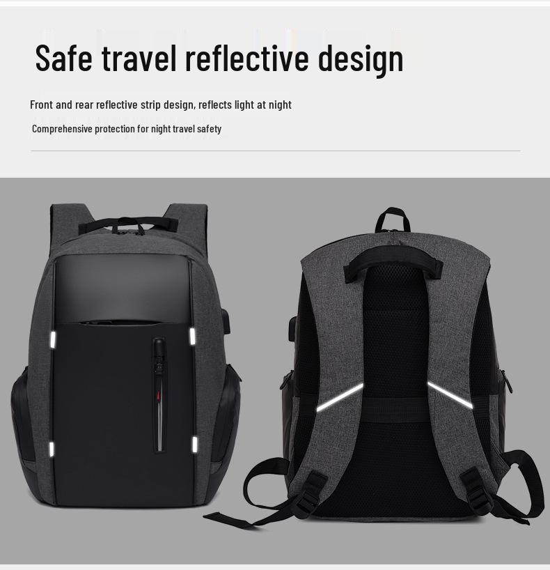 Multi-Function USB Travel Backpack: Large Capacity for Business & Casual Use
