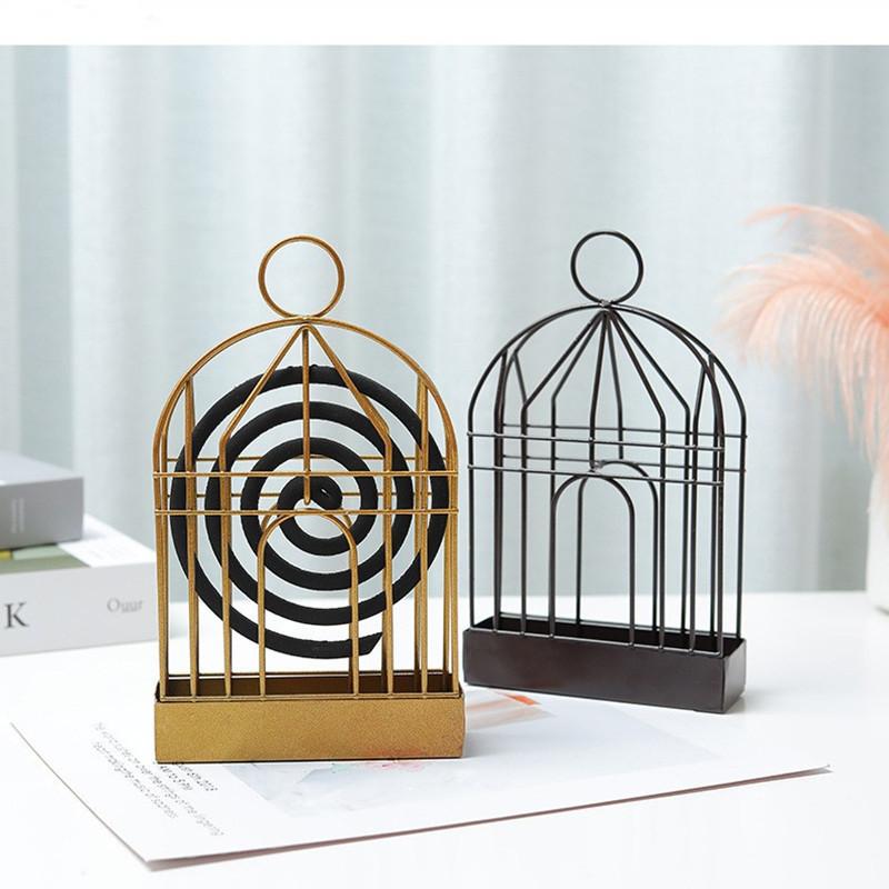 Portable Metal Mosquito Coil Holder Incense Holder Retro Incense Coil Burner, Hanging Bird Cage Outdoor Home Garden Decor