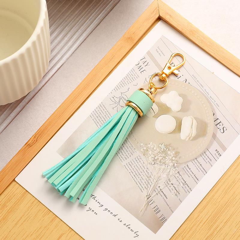 Cross Leather Tassel Keychain & Silicone Bracelet Pendant