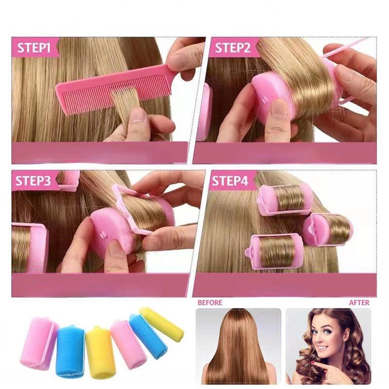 6-14 stücke Weichen Schwamm Schaum Kissen Lockenwickler Lockenwickler Friseursalon Friseur DIY Locken Friseur Kit DIY Hause Haar Styling Werkzeuge