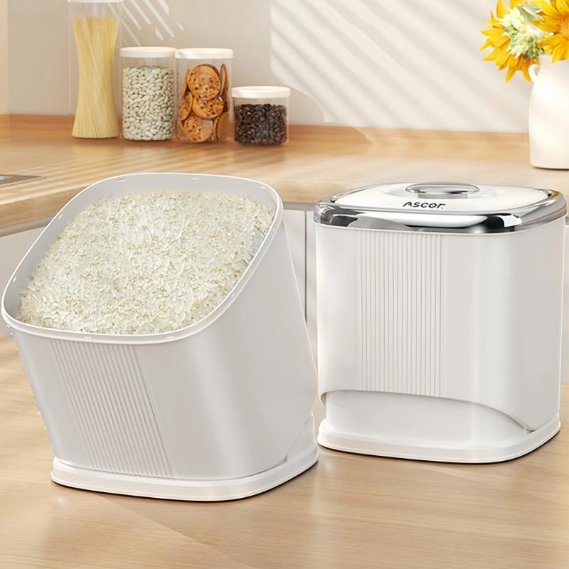 6KG Rice Container Rice Storage Box Sealed Cereal Dispenser with Buckle Insect Proof Grain Pet Food Container Kitchen Organizer
