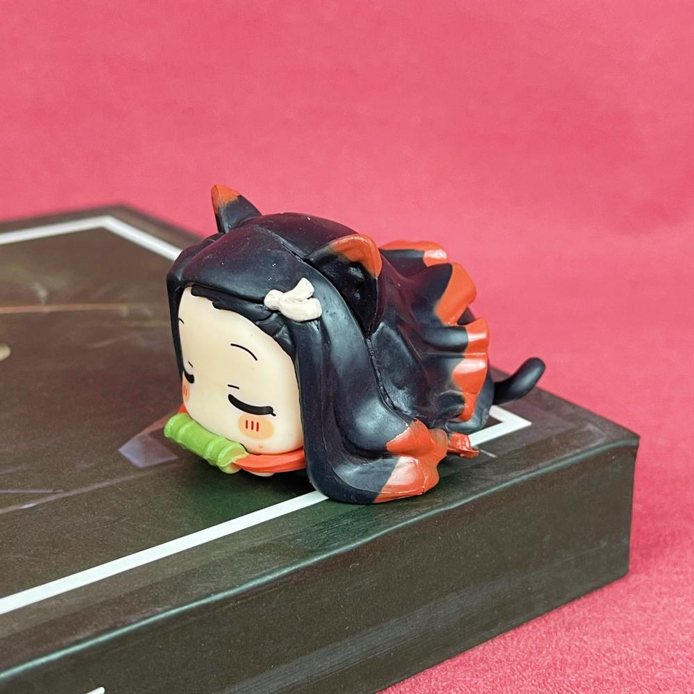 6pcs Cute Cat Demon Slayer Figure Kawaii Action Figurine Sleeping Kimetsu No Yaiba Anime House Decoration Desk Accessories Gift Poseable Articulated