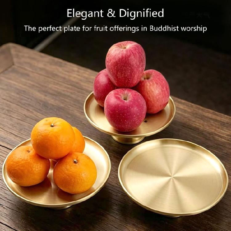 Home Display Serving Tray in Metal for Fruit Placement, Tea Table Use and Entry Table Organization with Round Form for Daily Styling