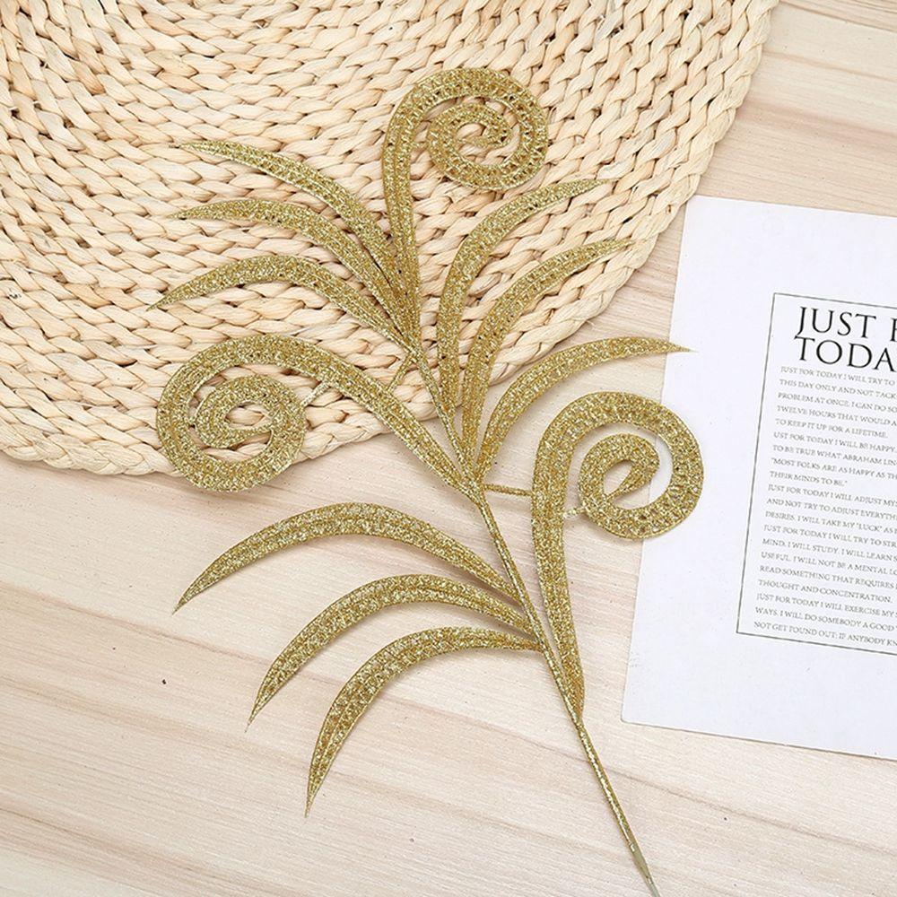 Wedding Home Glitter Glitter Leaves Christmas Tree Decor Artificial Flower Christmas Decorations