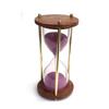 Wooden and Brass 5 Minutes Sand Timer Hour Glass Clock Home Decor Ideal for Exercise, Tea Making, Study Table Decor