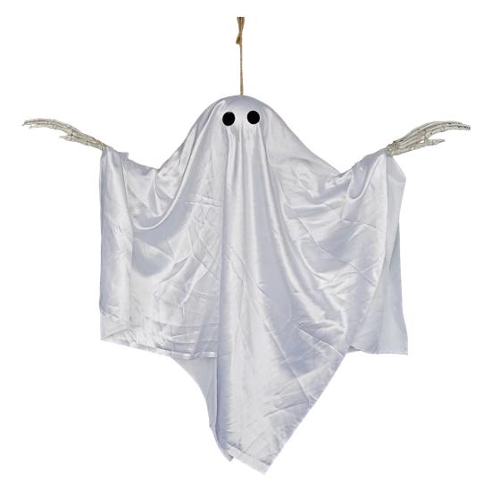 Halloween Decoration Realistic 5 FT Hanging Swing Ghost Decor with String Lights Spooky Cute Ghosts for Front Porch Yard Tree Festive Atmosphere