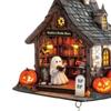 Ghost Reading Book Halloween Ornament 2D Flat Ghost In Reading Nook Hanging Decoration with Bell Window Hanging Wind Chime for Home Decor