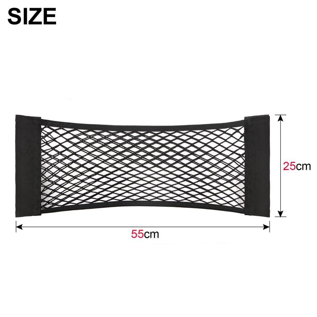 Auto Hinten Rückseite Netz Kofferraum Sitz Elastische Schnur Netz Klettverschluss Universal Aufbewahrungstasche Tasche Auto Organizer Nylon Gepäckhalter