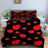 Love Heart Pattern King Queen Duvet Cover Women Heart-shaped Print Bedding Set Red Black Quilt Cover Polyester Comforter Cover