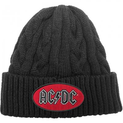 AC/DC Unisex Adult Oval Cable Knit Logo Beanie