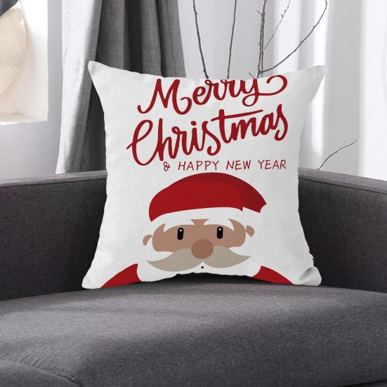 

Fashion Christmas Pillowcase Soft Protective Dust Proof Xmas Santa Elk Pattern Throw Pillow Cover