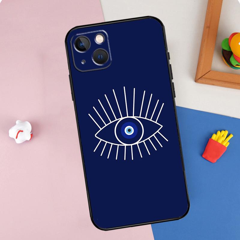 Blue Evil Eye Phone Case For iPhone 16 Pro Max 11 12 13 14 15 Pro Max Mini XR 16e 15 16 Plus Cover Shell