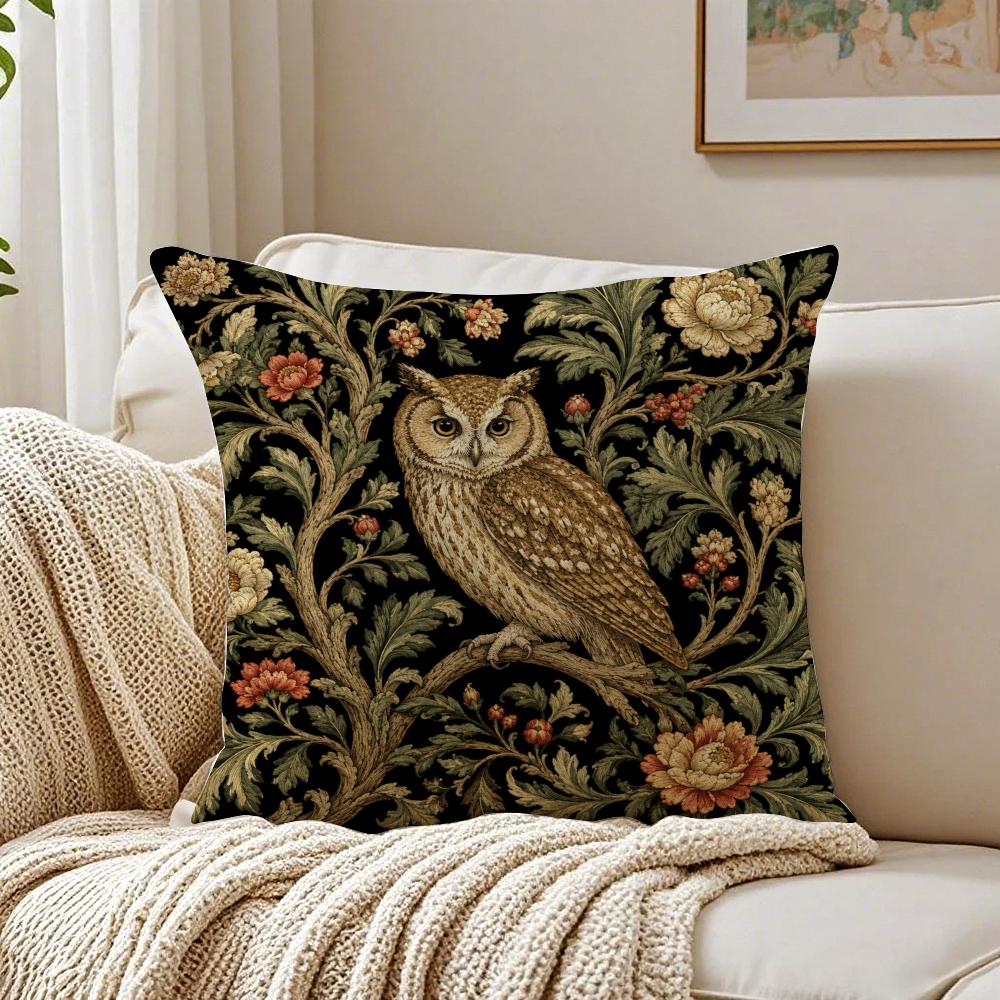 Boho Woodland Accent Animal Pillow Case Breathable Organic Short Plush Cushion Covers Wrinkle-Resistant Soft Durable