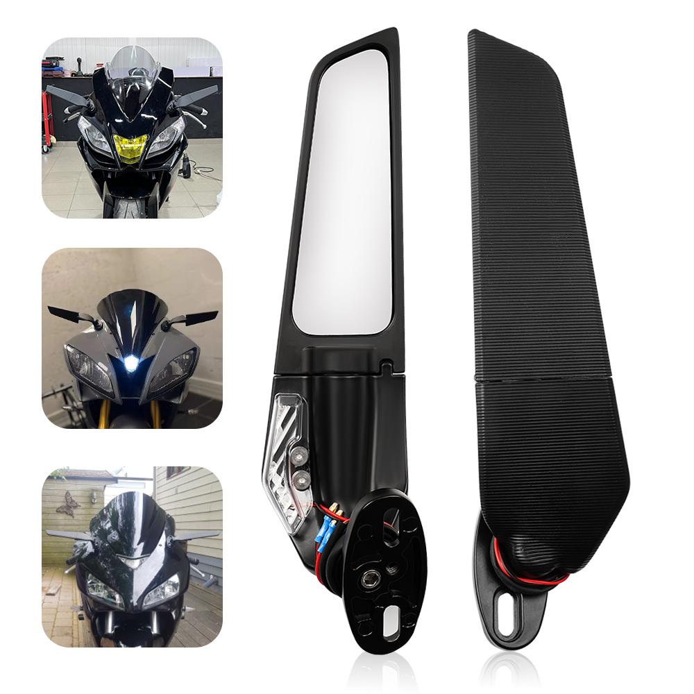 Rearview Mirrors Wind Wing Adjustable Rotating For Kawasaki Ninja Ducati 899 Yamaha R15 Honda Suzuki GSXR1000 K9 Motor Parts