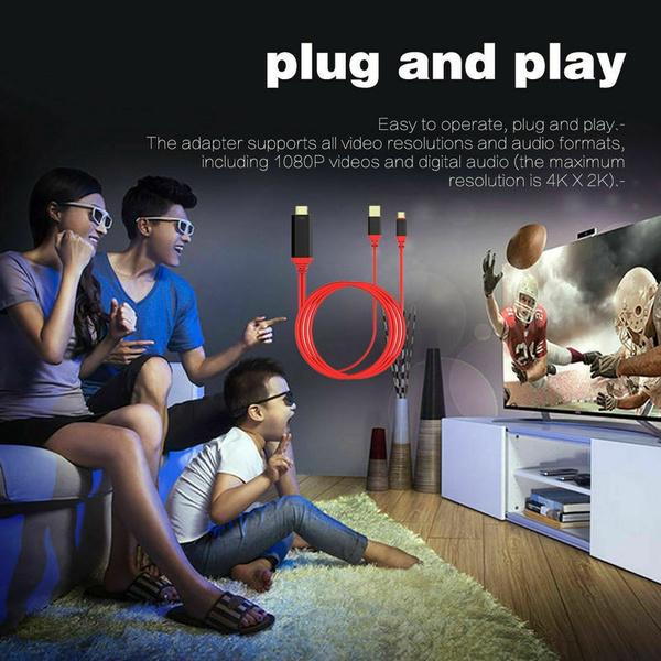 Usb 3.1 Type C To Hdmi Cable Adapter Converter 2M Hd 1080P 4K Hdtv Splitter Cable for Samsung Galaxy S10 / 9/8 Phone Projector Tv