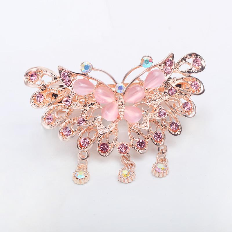 

Роскошные искусственные пружинные заколки со стразами для женщин, элегантные заколки в виде листьев и цветов для свадебных головных уборов