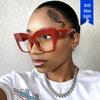Square Cat-Eye Large Frame Rivet Glasses – New 2022 European & American Style for Women