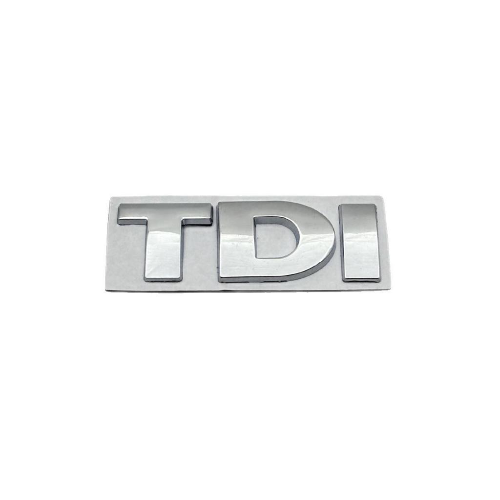 Volkswagen TDI Metal Car Sticker Set: Side, Rear, Grille Emblems & Sport Displacement Decal.