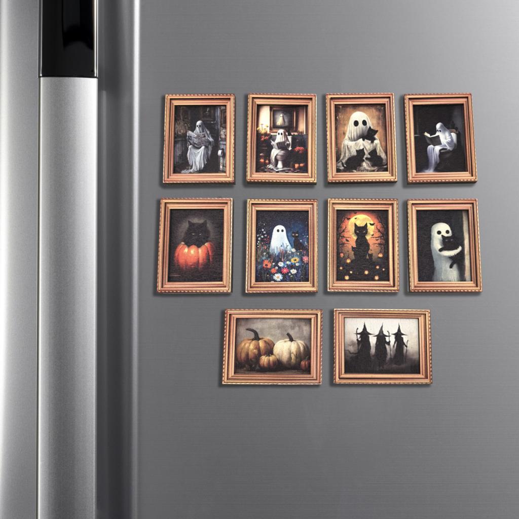 Kreativer Halloween Retro Fotorahmen Magnetischer Kühlschrankmagnet Holzposter Kühlschrankmagnet
