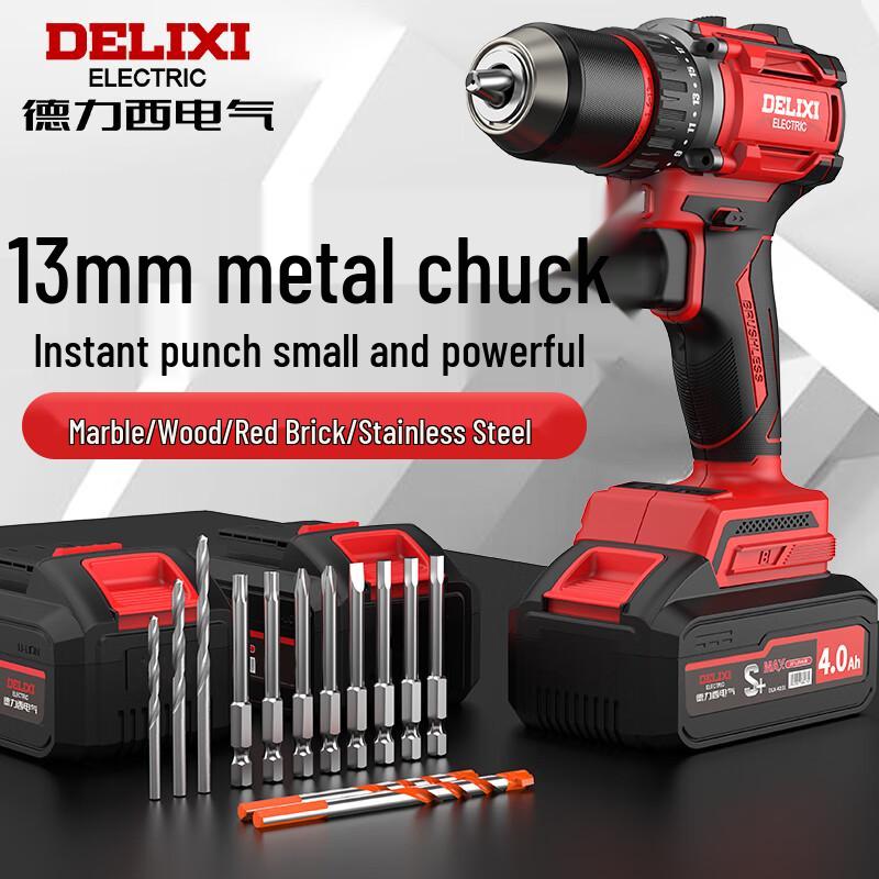 DELIXI ELECTRIC Cordless Impact Drill & Screwdriver CN Plug (adapter Included)