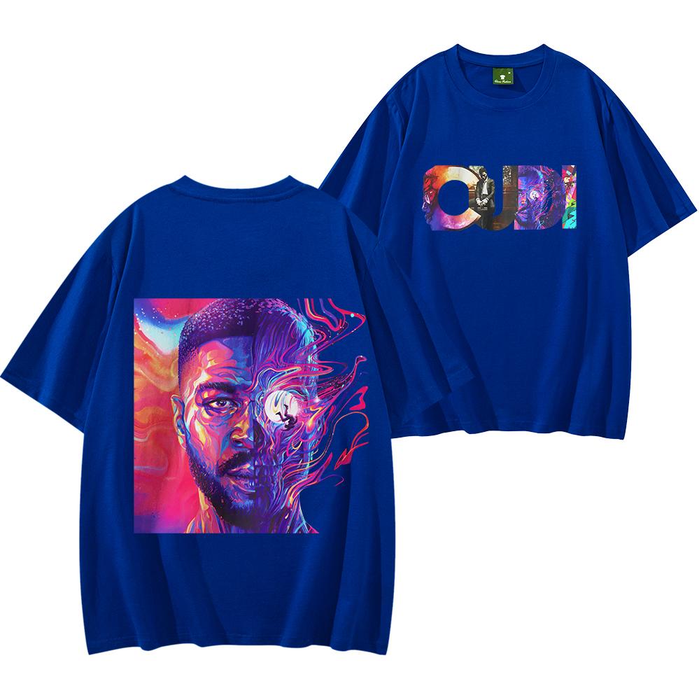 Cudi Man on The Moon Shirt Amerikanischer Rapper Shirt Herren Damen Kurzarm Streetwear Hip Hop Oberteile Y2K Kleidung Fan Geschenke