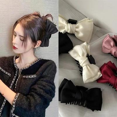 Pink Bowknot Hairpins Barrettes for Ponytail Bow Hair Claws Clips Large Shark Claw Hair Clips Women Hair Styling Accessories New