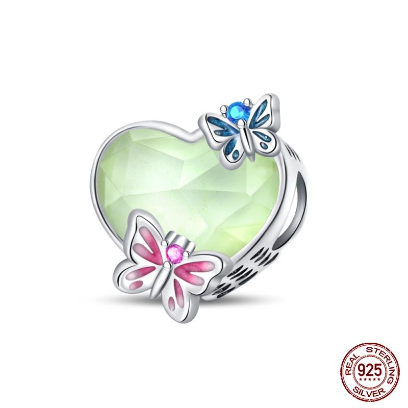 Original 925 Prata Esterlina Cor Mágica Camaleão Luminoso Série Charme Contas Adequado Ajuste Pulseira DIY Jóias Presentes