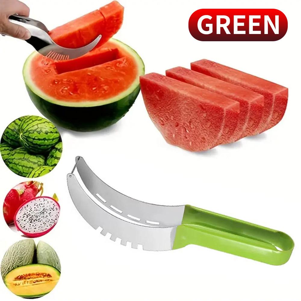 Stainless steel watermelon slicer and fruit slicer - straight blade for precise slicing, durable kitchen tool for safe and effic