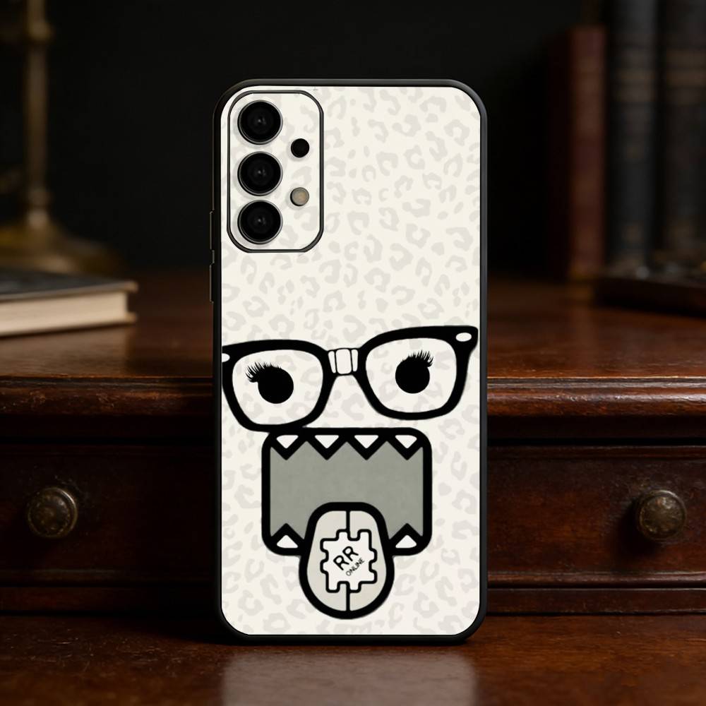 Cute Domo-kun Phone Case Phone Case For Samsung S25,24,23,22,30,21,10,9,Ultra,Plus,Lite Soft Black Case