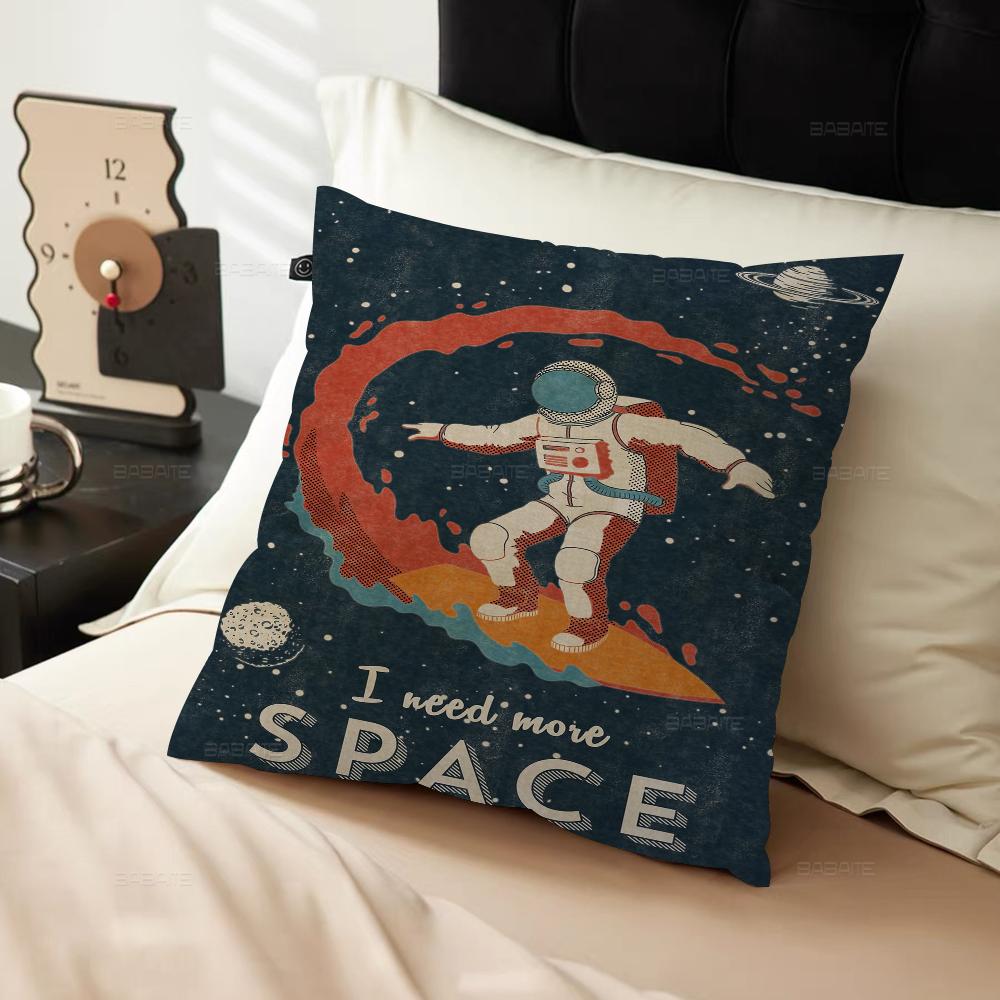 Art Painting Space Retro Alien Travel Landscape Cushion Cover Pillowcase Upholstery Sofa Throw Pillow Home Decor Pillowcas