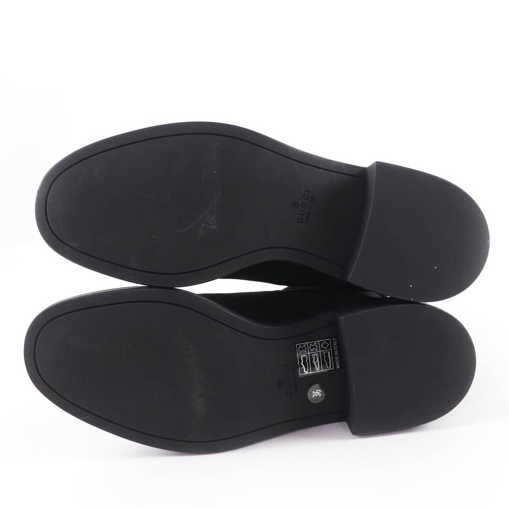 Excellent GUCCI short boots GG pattern back zip suede leather black 36 323550 Used