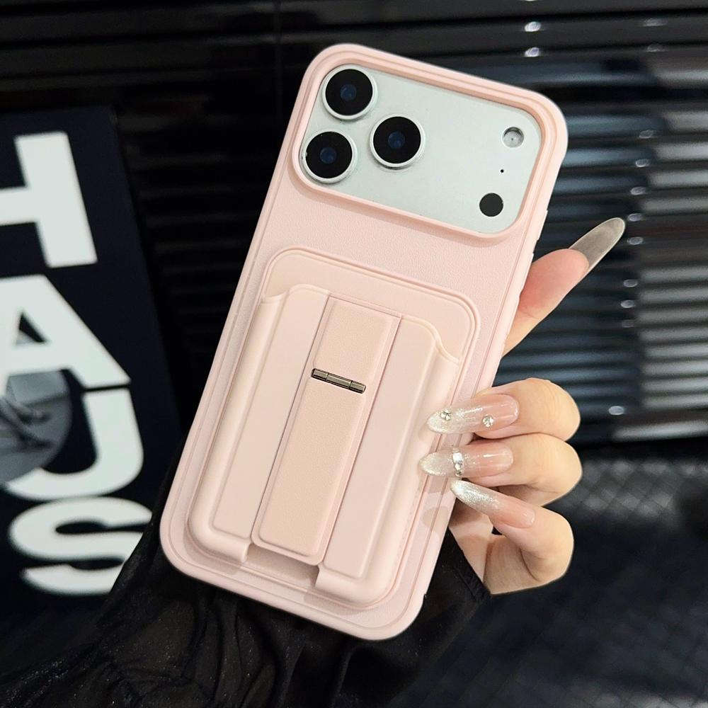 KEYSION Stoßfeste Handyhülle für iPhone 13 14 15 Pro Max 14 15 Plus Silikon+PC Kartensteckplatz Halter Tasche Ständer Rückseite