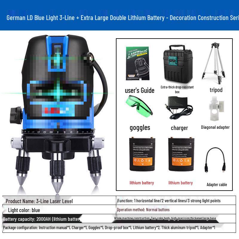 High-Precision Outdoor Green & Blue Light Laser Level Projector