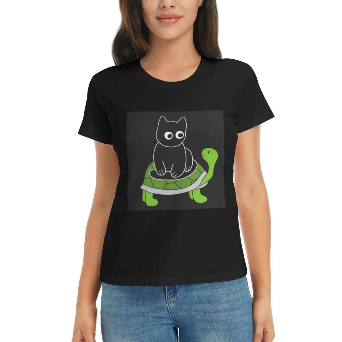 

Women TShirt Black Cat Summer Short Sleeve Tees Round Neck Cotton T Shirts Clothes Tops Streetwear 4XL