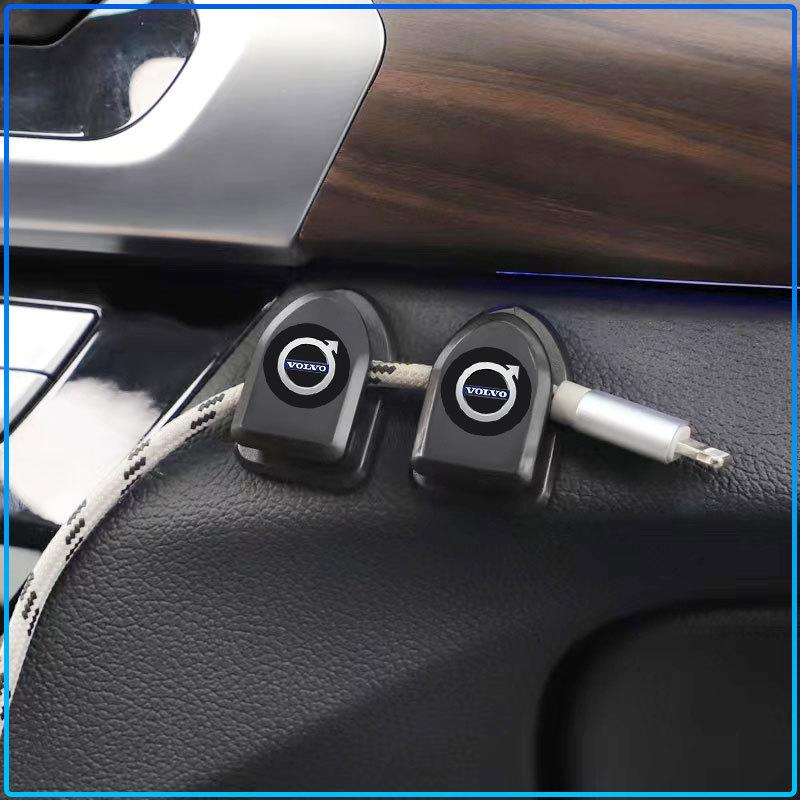 Mini Car Hook Organizer Storage USB Cable Key Storage Self Adhesive Wall Hook For Volvo Rdesign XC90 S60 XC60 V70 S80 S40 V50 V40 V60 C30 S70