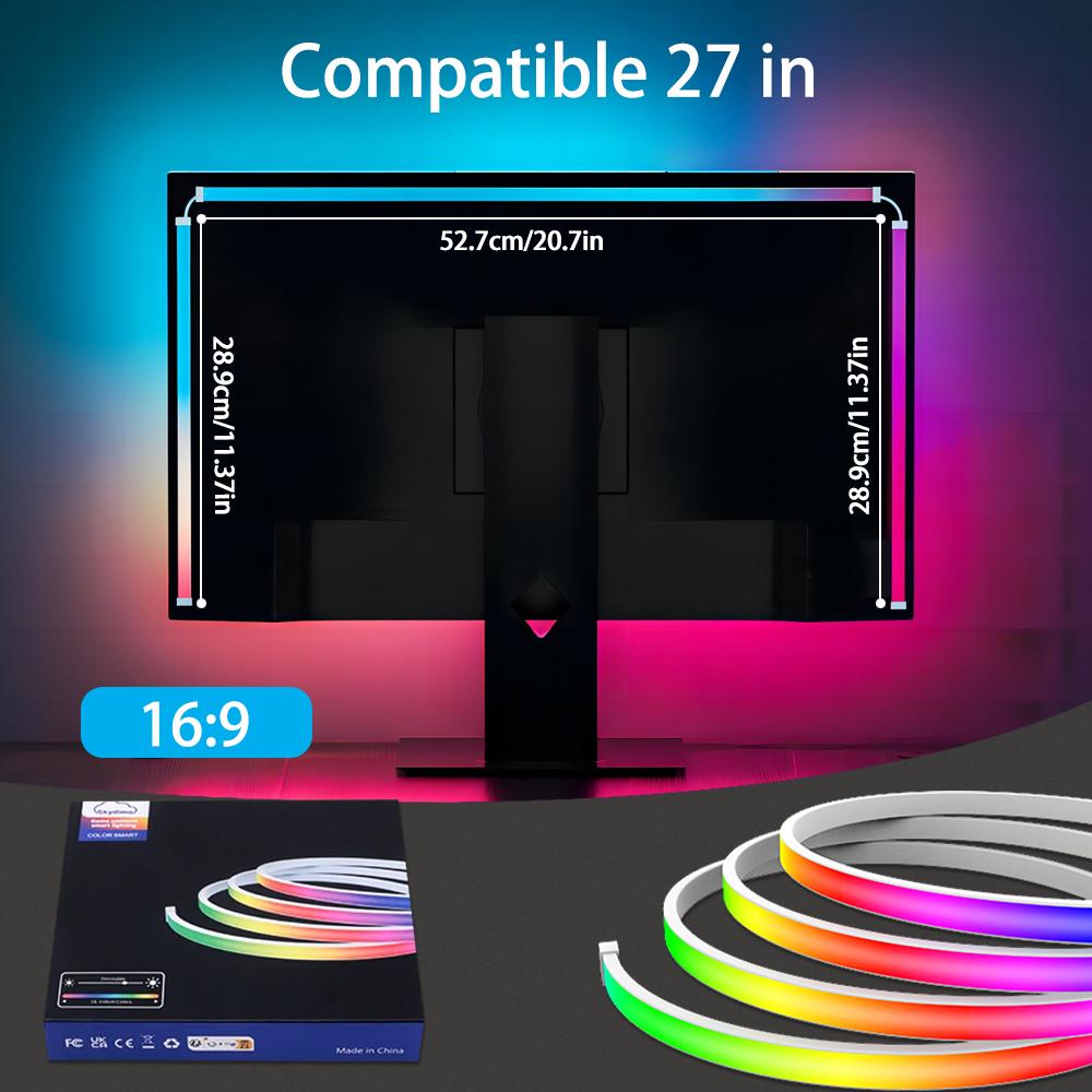 Smart Gaming LED Strip Lights Computer Sync Light Strip Monitor RGB Screen LED Backlight For Gaming Room Atmosphere Decor