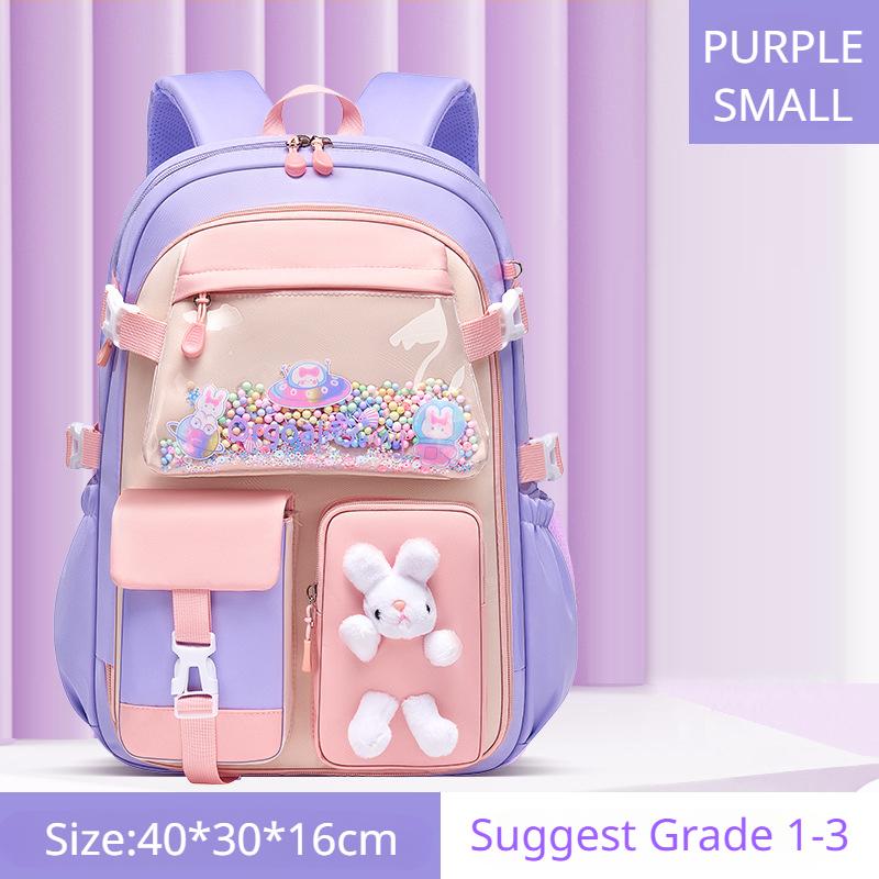 Spring Autumn New Primary School Girl Schoolbag Spine Protect Lightweight Children Backpack Refrigerator Open Large Capacity Book Bag Teenager Student