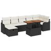 Ensemble de Canapé de Jardin 8 Pièces avec Coussins Noir en Poly Rotin, Canapé de Jardin 2 Places avec Rangement et Coussins 3361278