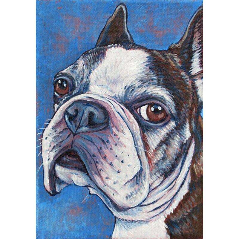 

Новый 5D DIY алмазная живопись картина маслом собака Алмазная вышивка животное вышивка крестом полная круглая дрель домашний декор художественный подарок Full Round 20x30CM