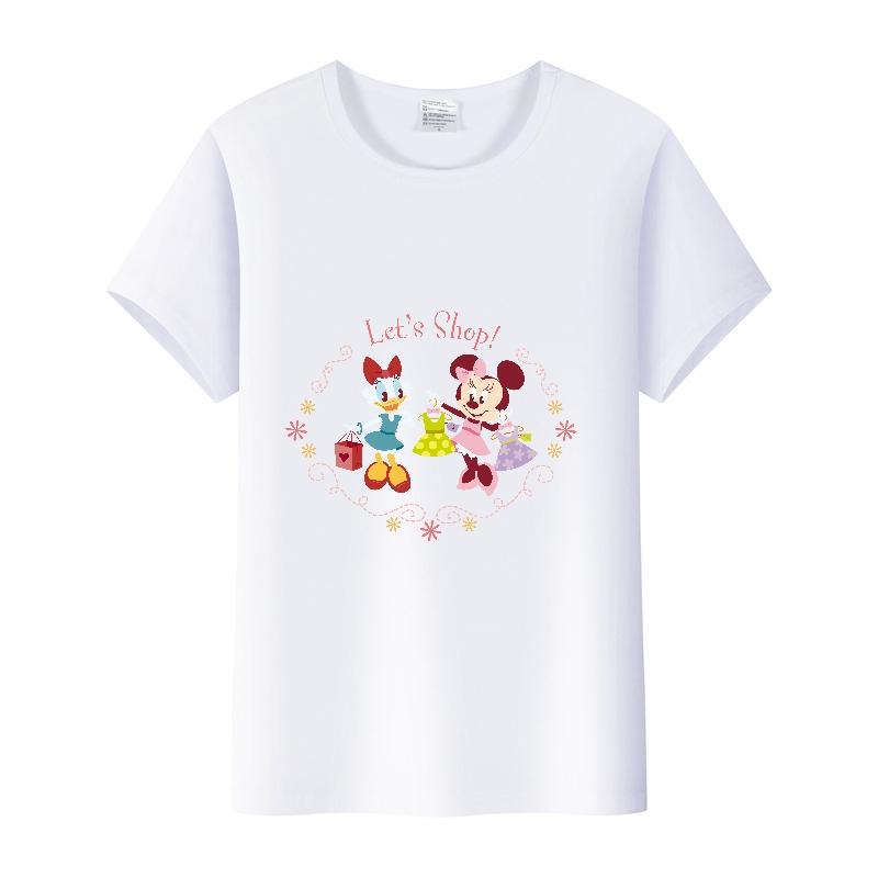 Casual Disney Cartoon Minnie Summer Blouses Men T-shirt White 2000s Tees Women Tshirt Ladies Mickey Mouse Tops Oversized Clothes