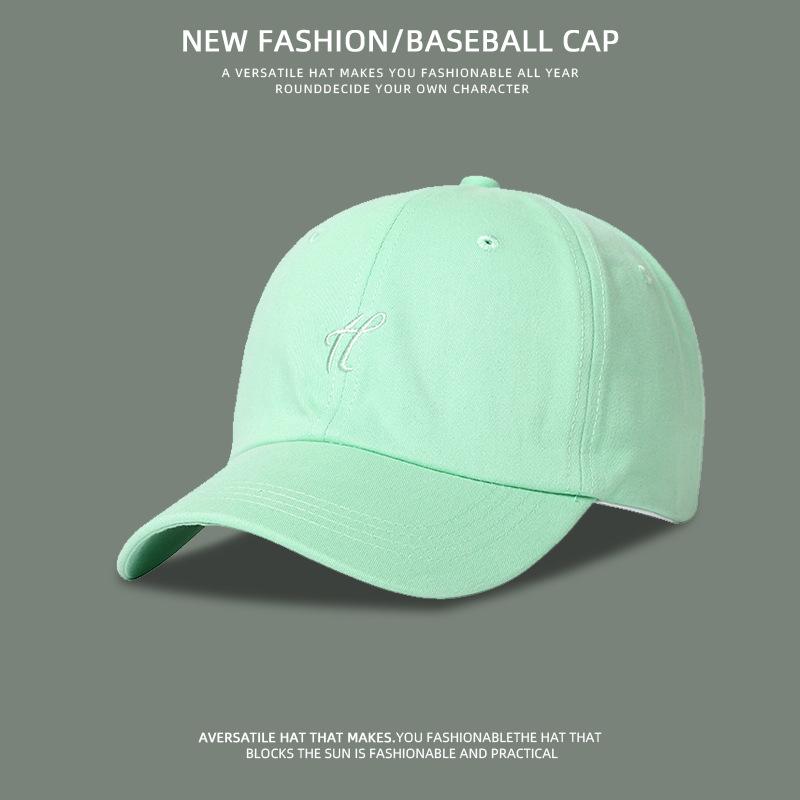 

Breathable face small mint green cap women s spring summer light green letters soft top duck hat men s baseball cap Adjustable