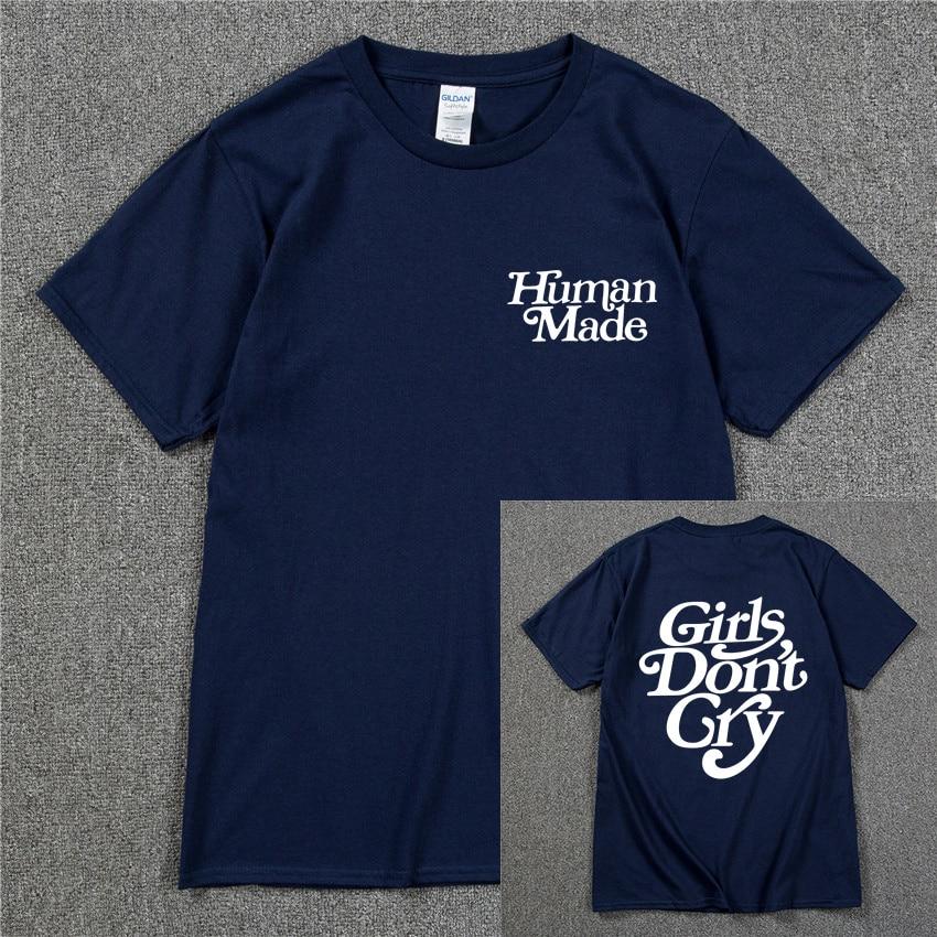Girls Don’t Cry Human Unisex T-shirt  Unisex Cotton Best Quality Black White Letter Printing Casual Hip Hop Tshirts Harajuku Tops T