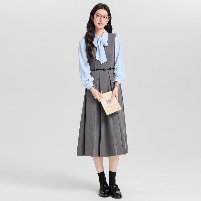 Women's Academy Style Petite Vest Dress for Formal Occasions and Teacher Interviews