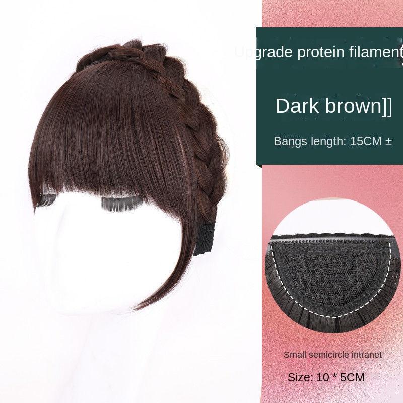 Wig Bangs Headband Synthetic Bangs Hair Extension Fake Fringe Natural Hair Clip on Hairpieces for Women Invisible Natural Clip
