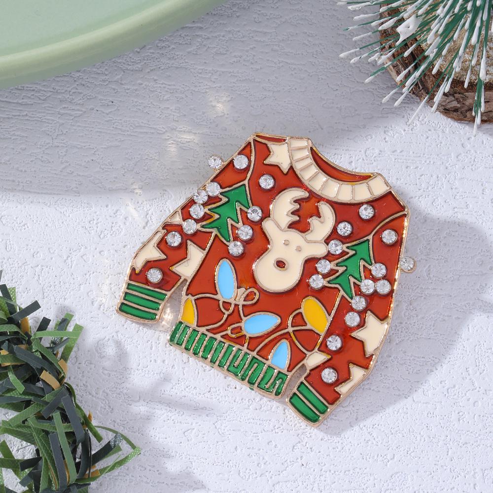 Christmas Brooch Set: Flag, Tree, Sleigh & Bell Designs