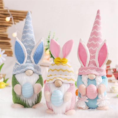 Easter Dwarf Faceless Doll Decorations Set Of Three Egg Holding Doll Decorations Desktop Decoration