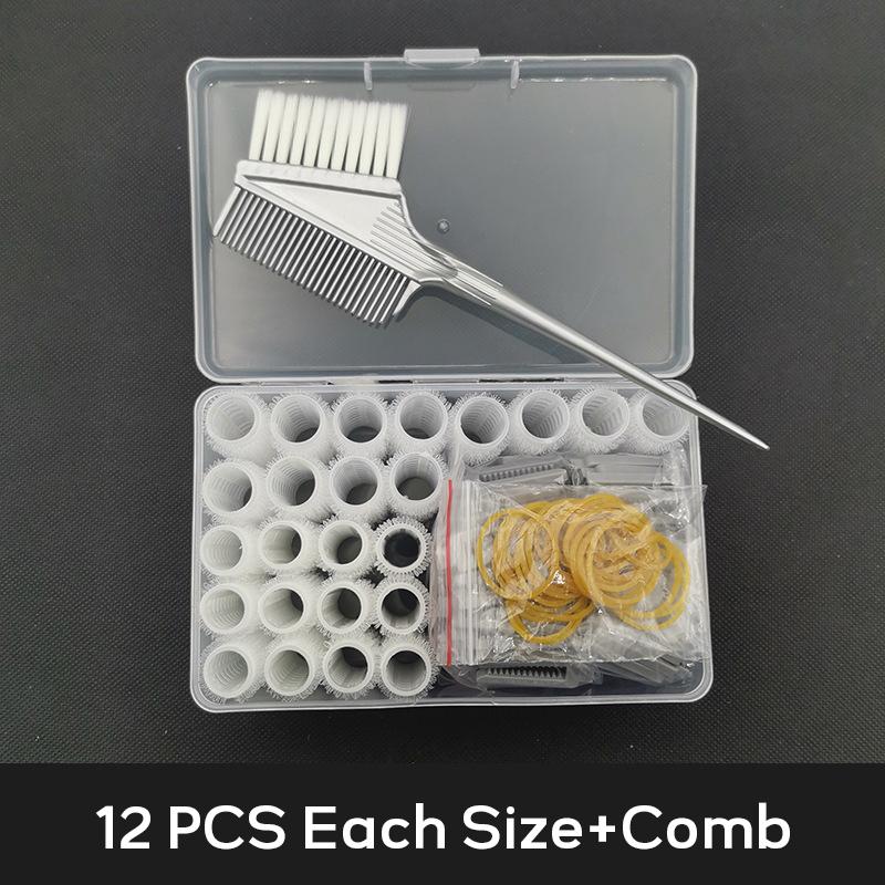 24Pcs Hair Root Perm Rods Bars Curlers With Clips & Rubber Bands Salon Nylon Hook & Loop Hair Rollers Set Hair Styling Tools