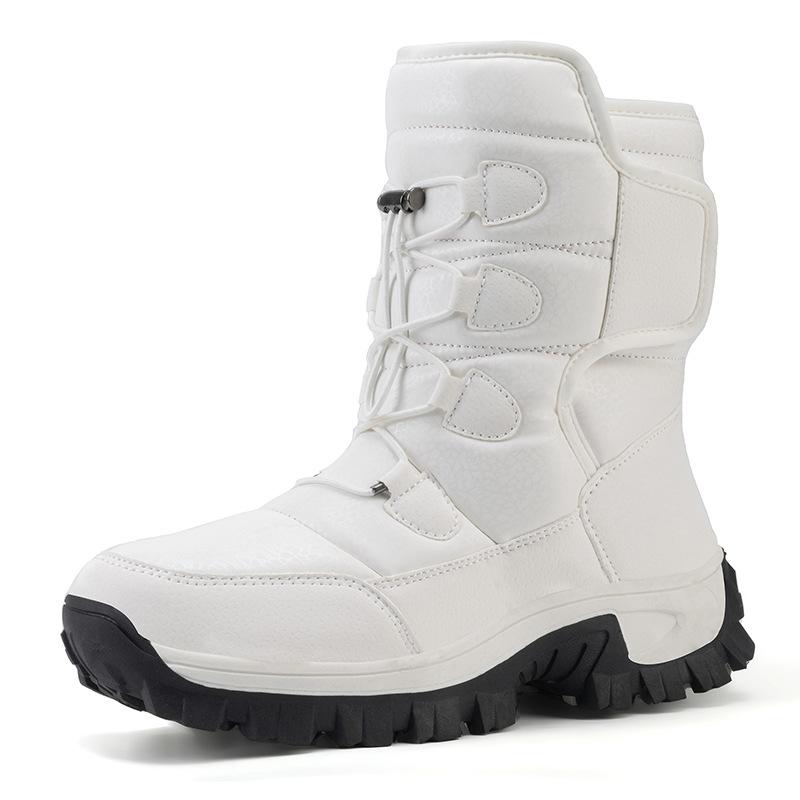 Fashion 2025Warm Men Plush Snow Boots High Top Winter Men's Boots Waterproof Winter Motorcycle Outdoor Anti-Slip Men Hiking