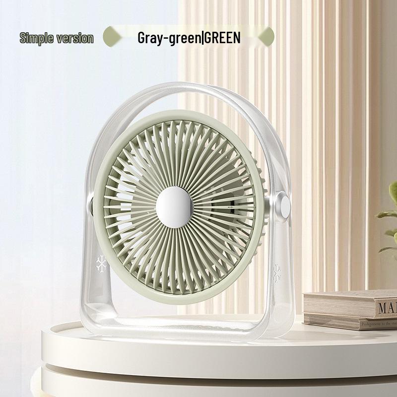 USB Rechargeable Mini Desktop Fan with Night Light - Three-Speed & Long Battery Life Rechargeable