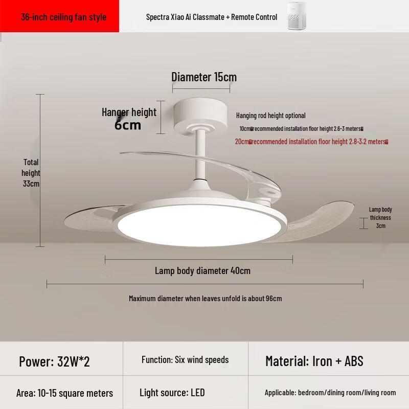 36-inch Ceiling Fan Light with Remote